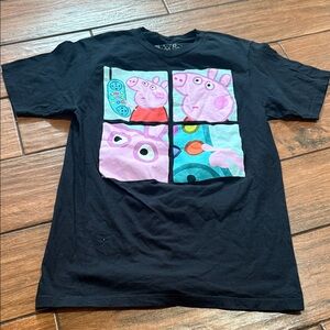 Peppa Pig Black T-Shirt with Colorful Graphic